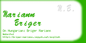 mariann briger business card